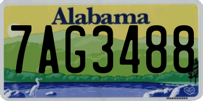 AL license plate 7AG3488