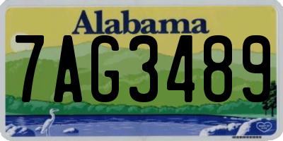 AL license plate 7AG3489