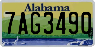 AL license plate 7AG3490