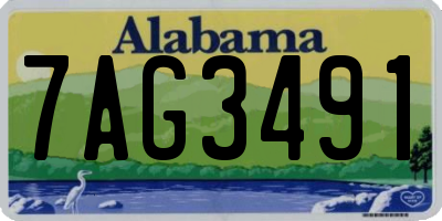 AL license plate 7AG3491