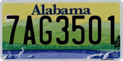 AL license plate 7AG3501