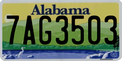 AL license plate 7AG3503