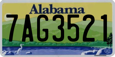 AL license plate 7AG3521