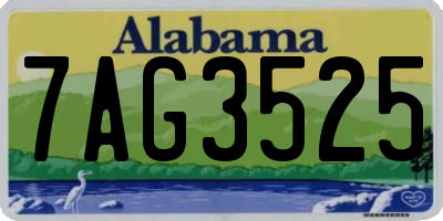 AL license plate 7AG3525