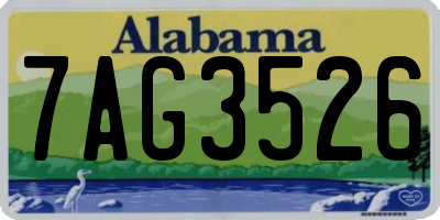 AL license plate 7AG3526