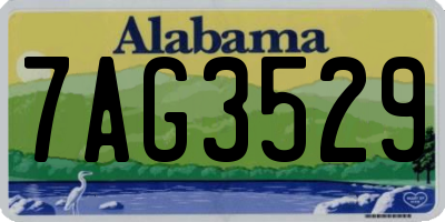 AL license plate 7AG3529
