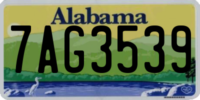 AL license plate 7AG3539