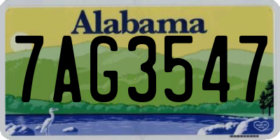 AL license plate 7AG3547