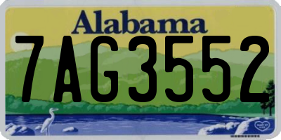 AL license plate 7AG3552