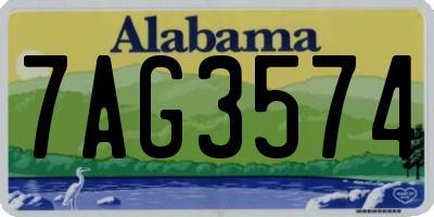 AL license plate 7AG3574