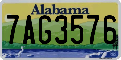 AL license plate 7AG3576