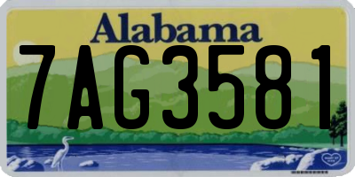 AL license plate 7AG3581