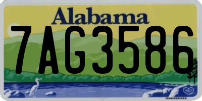 AL license plate 7AG3586