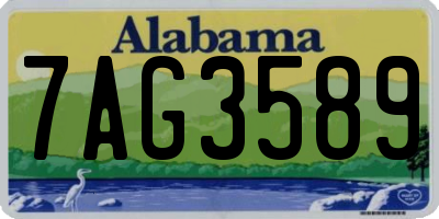 AL license plate 7AG3589