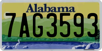 AL license plate 7AG3593