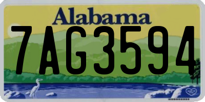 AL license plate 7AG3594