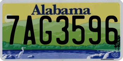 AL license plate 7AG3596