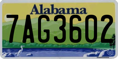 AL license plate 7AG3602