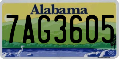 AL license plate 7AG3605
