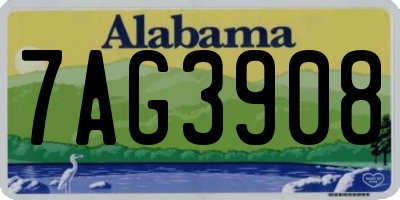 AL license plate 7AG3908
