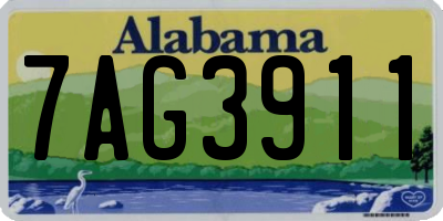 AL license plate 7AG3911