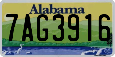 AL license plate 7AG3916