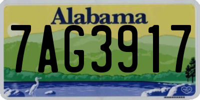 AL license plate 7AG3917