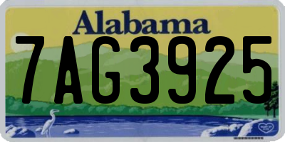 AL license plate 7AG3925