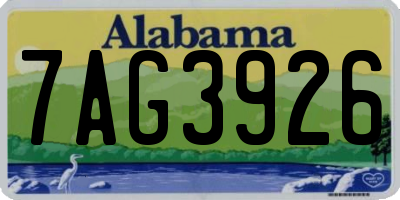 AL license plate 7AG3926