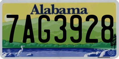 AL license plate 7AG3928