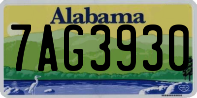 AL license plate 7AG3930