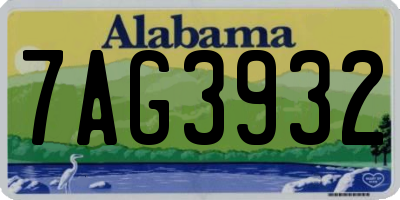 AL license plate 7AG3932