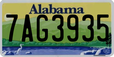 AL license plate 7AG3935