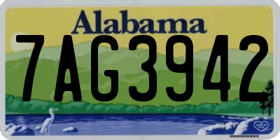 AL license plate 7AG3942