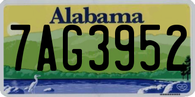 AL license plate 7AG3952