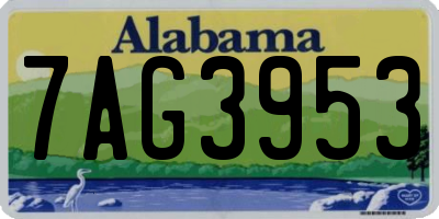 AL license plate 7AG3953