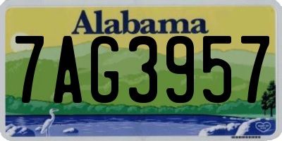 AL license plate 7AG3957