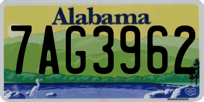 AL license plate 7AG3962