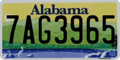 AL license plate 7AG3965