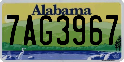 AL license plate 7AG3967