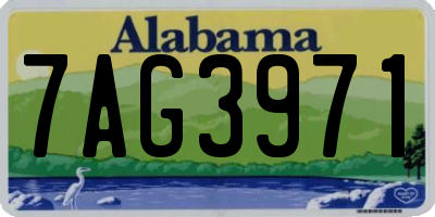 AL license plate 7AG3971
