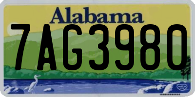 AL license plate 7AG3980