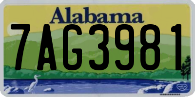 AL license plate 7AG3981