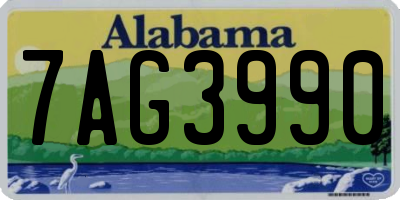 AL license plate 7AG3990