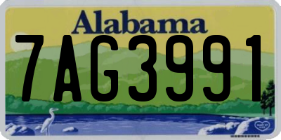 AL license plate 7AG3991