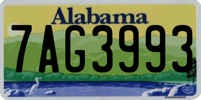 AL license plate 7AG3993