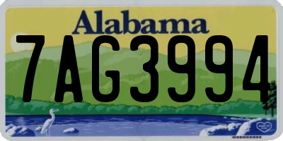 AL license plate 7AG3994