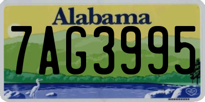 AL license plate 7AG3995