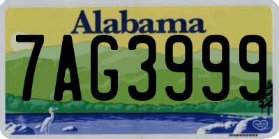 AL license plate 7AG3999
