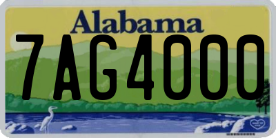 AL license plate 7AG4000